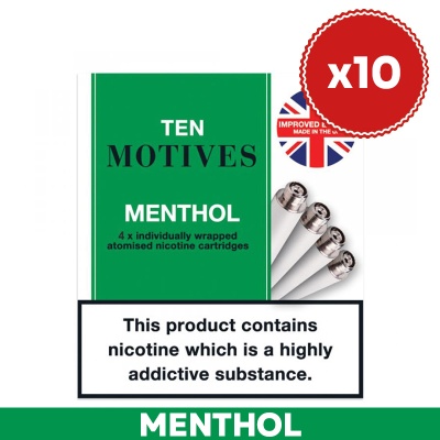 10 Motives E-Cigarette Menthol Refill Cartridges Saver Pack (10 Packs)