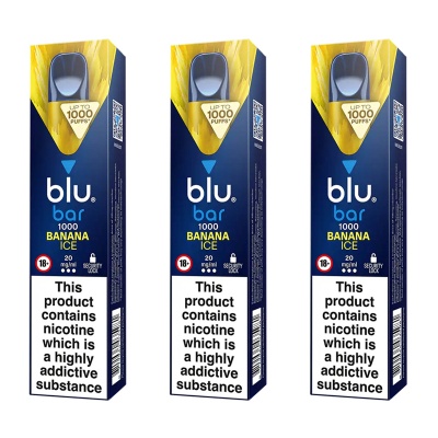 Blu Bar 1000 Banana Ice Disposable Vape Pen (Pack of 3)